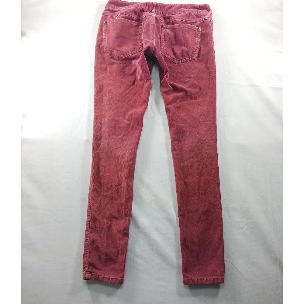 Free People Corduroy Skinny Pants Dusty Rose Pink Low Rise Size 26 W26